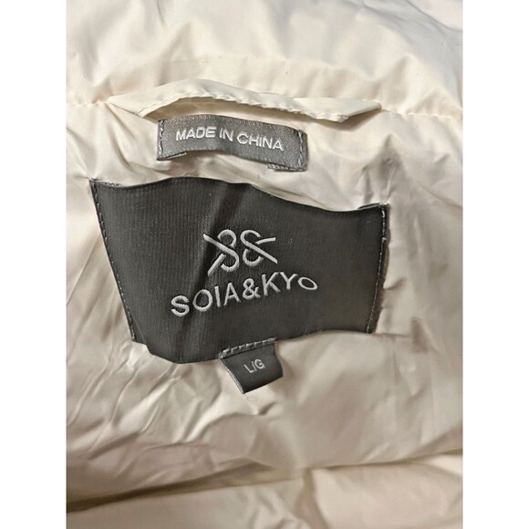 NWT Soia & Kyo Women's L Deanna Down Puffer Vest Coat Cream Winter Outdoors Lux - Picture 6 of 12